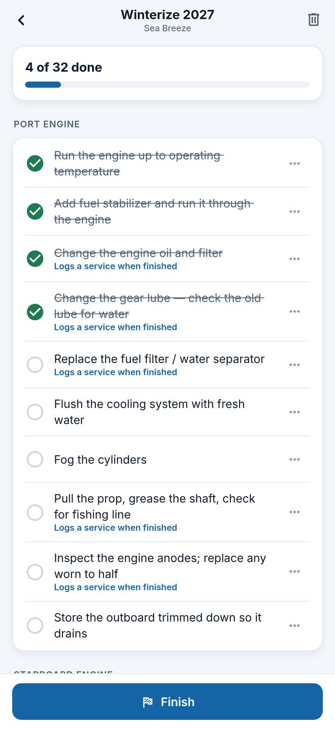 The Winterize 2027 checklist, four items ticked